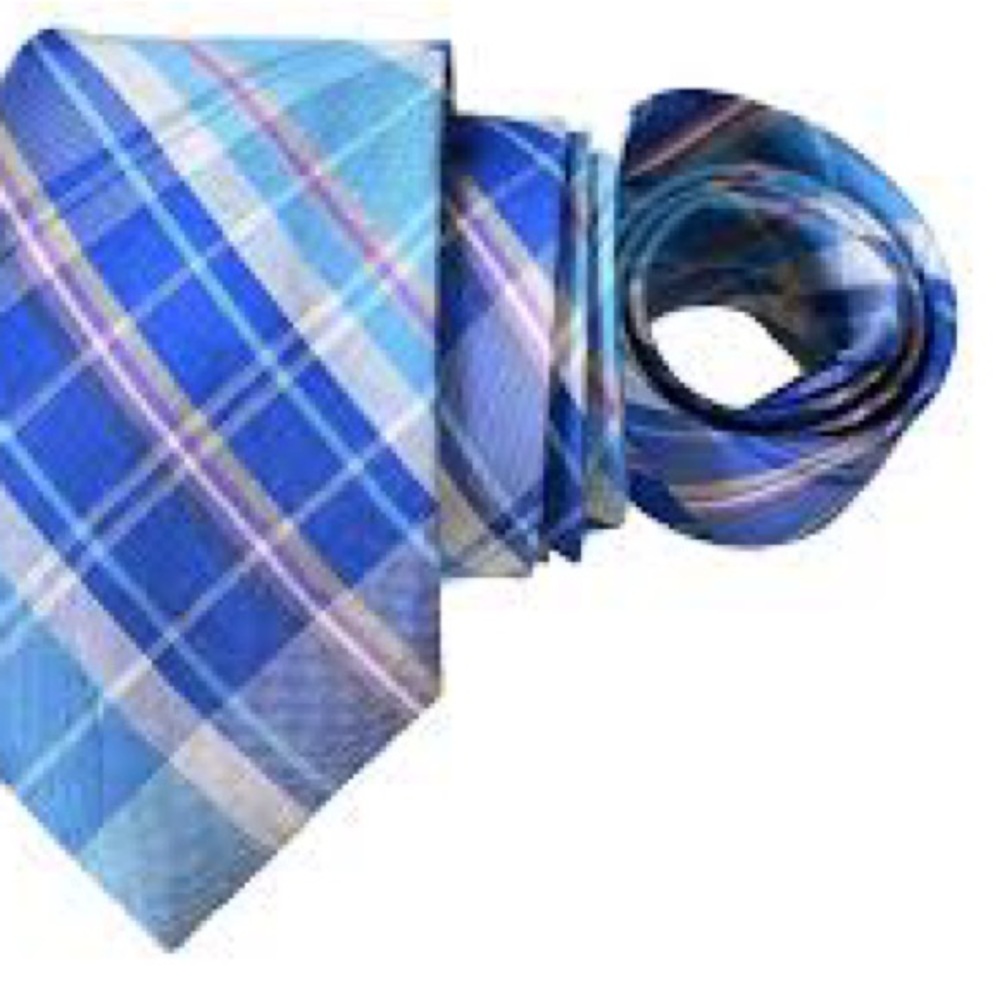 Nautica Blue and White Plaid Tie